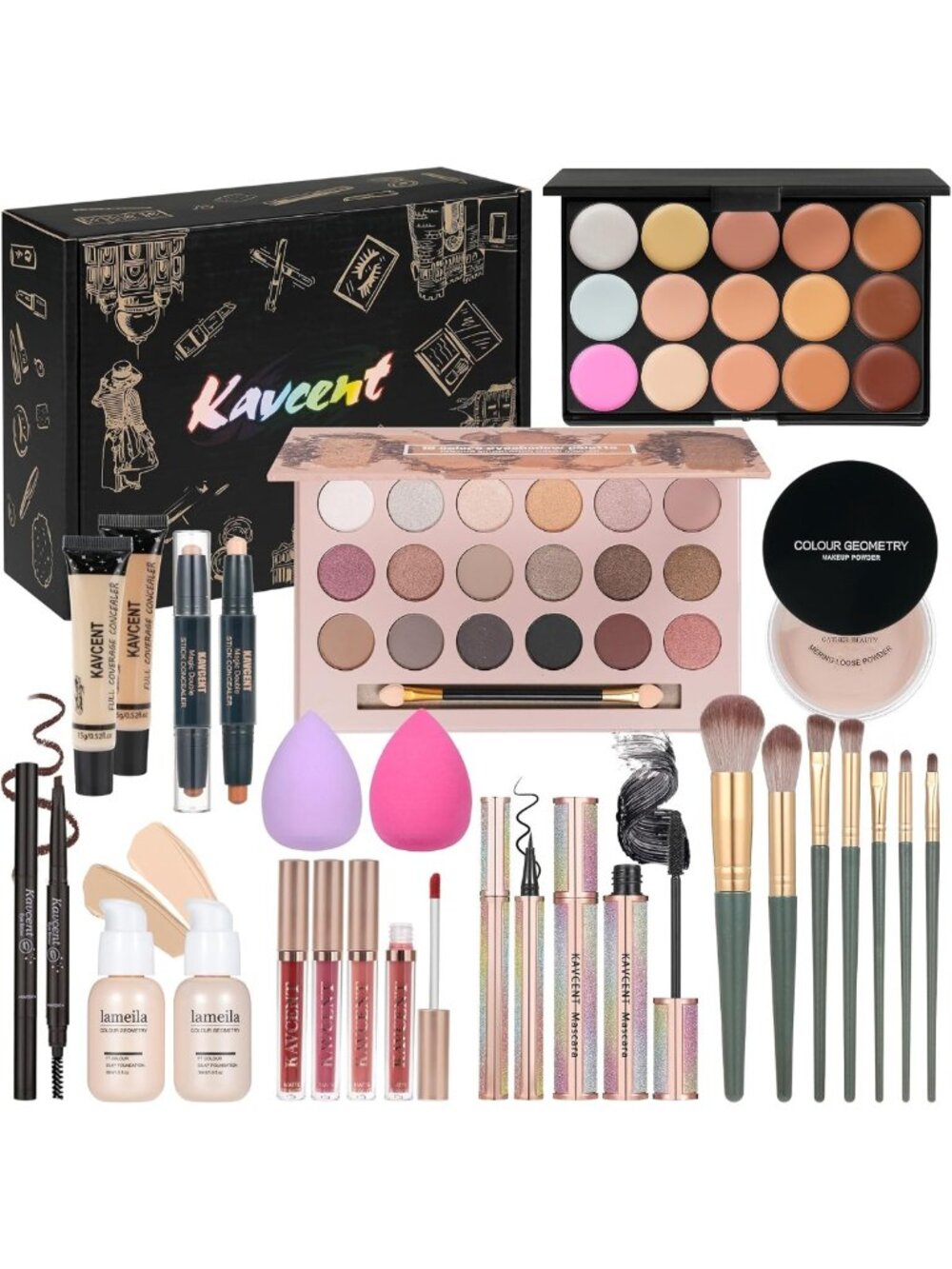 Makeup Kit for Teens & Women | Eyeshadow Palette, Foundation, Lip Gloss & More
